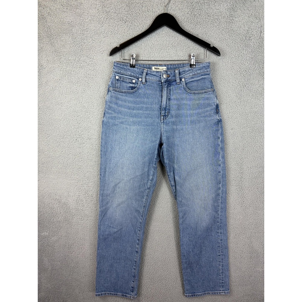 Madewell Jeans Womens 29 Blue Curvy 90s Straight High Rise Stretch Denim Rugby - Picture 2 of 12